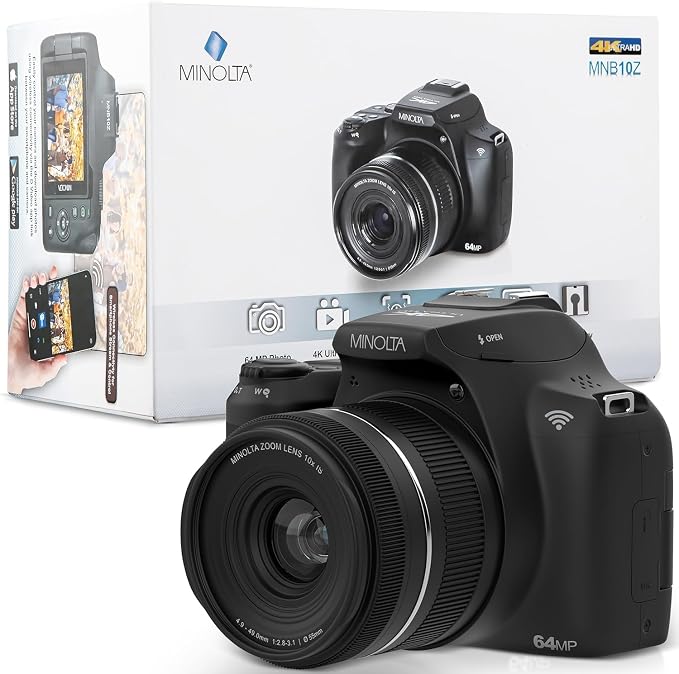 Minolta 64MP Digital Camera – 10x Optical Zoom, 4K Ultra HD Video, Macro - Image 9