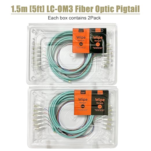 4Pack LC UPC 6 Fibers Multimode Bunch OM3 50/125 LC-UPC Fiber Pigtail - Image 6