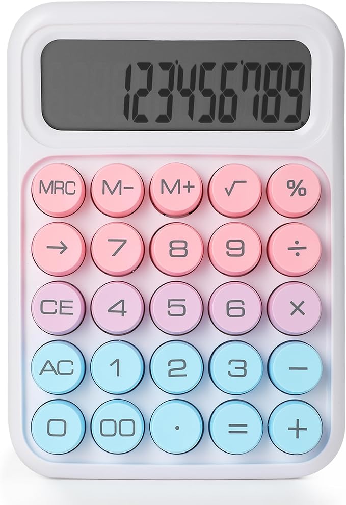 Mr. Pen- Mechanical Switch Calculator, 12 Digit Large LCD Display, Colorful - Image 8