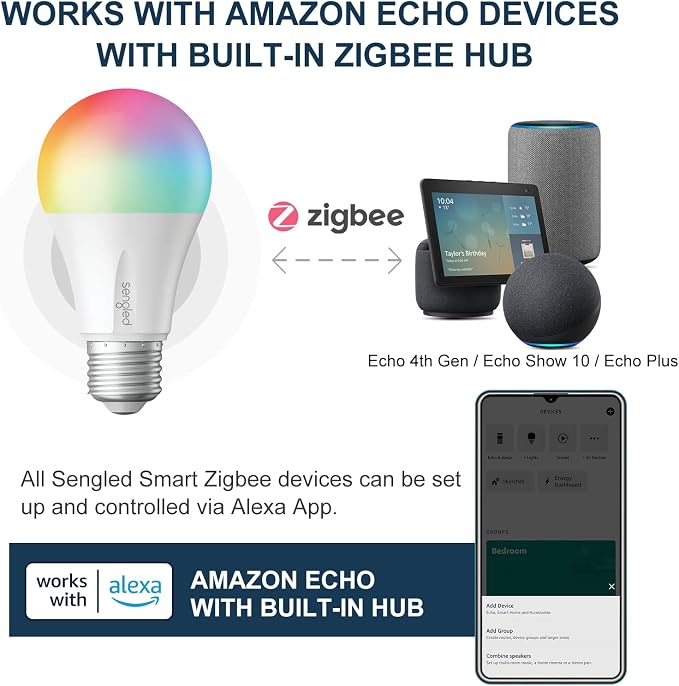 Sengled Zigbee Smart Light Bulbs, Smart Hub Required, Works - Image 9
