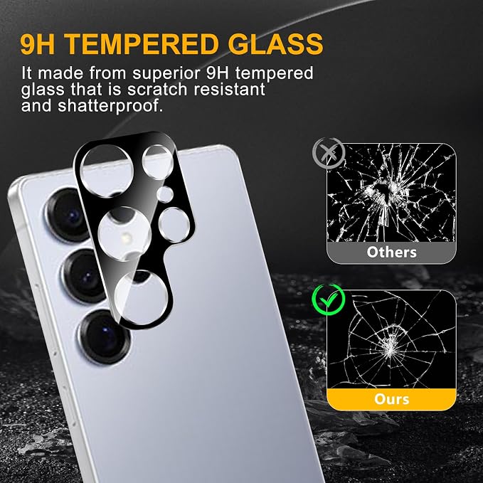 3 Pack Camera Lens Protector for Samsung Galaxy S25 Ultra, Tempered Glass - Image 7