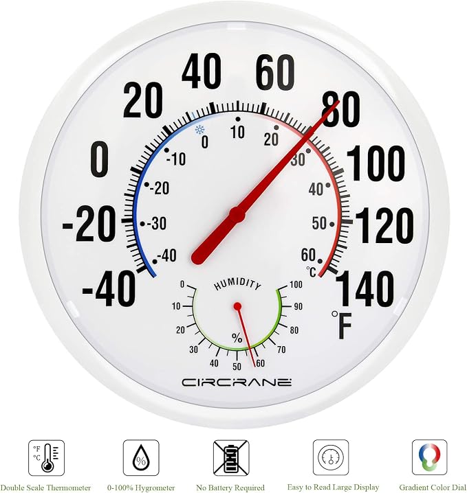 Circrane 13.25 Inch Round Thermometer - Image 7