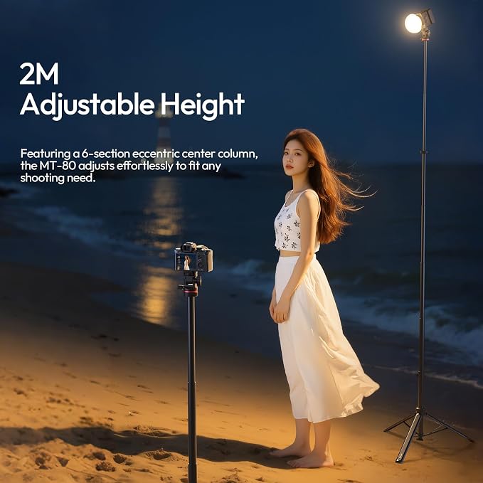 ULANZI MT-80 Aluminum Tripod Stand, 7FT Extendable Camera Phone Tripod - Image 9