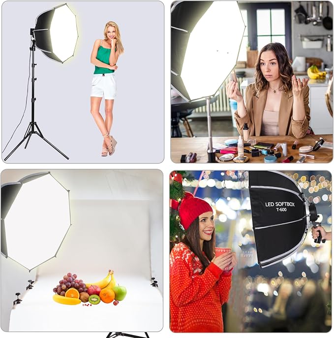 Octagonal Softbox LED Photography Light Kit - Image 6