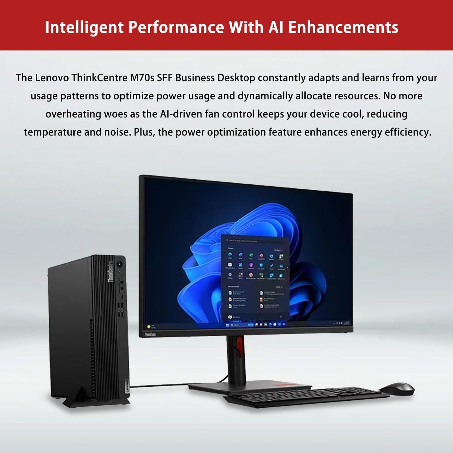 Lenovo ThinkCentre M70s Small Form Factor Business Desktop, 14th Gen Intel 10-Core i5-14400, 32GB DDR5 RAM, 2TB SSD, HDMI, DP, Wi-Fi 6, Windows 11 Pro, Bundle with Adata UC310 64GB USB Flash Drive
