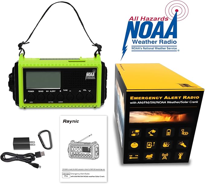 Raynic Emergency Weather Radio, 5000mAh/18500mWh Weather Radio, Portable Solar - Image 7