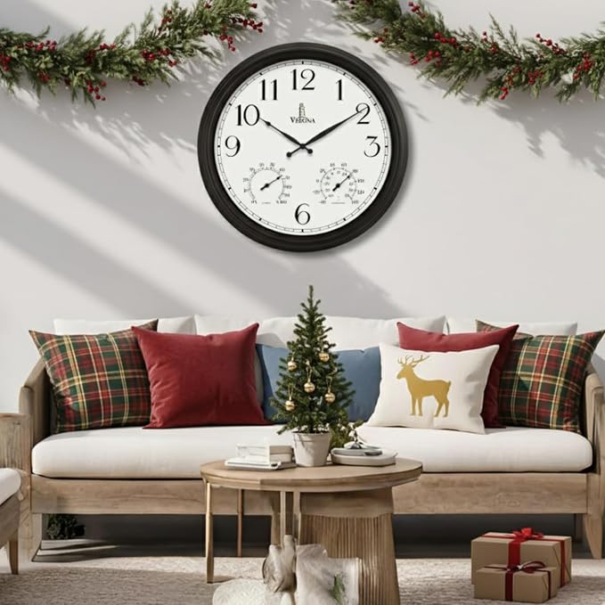 24 inch Outdoor Clocks for Patio Large Waterproof - Image 9