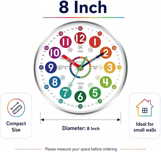 Roymnie Wall Clock for Kids Learning - Image 9