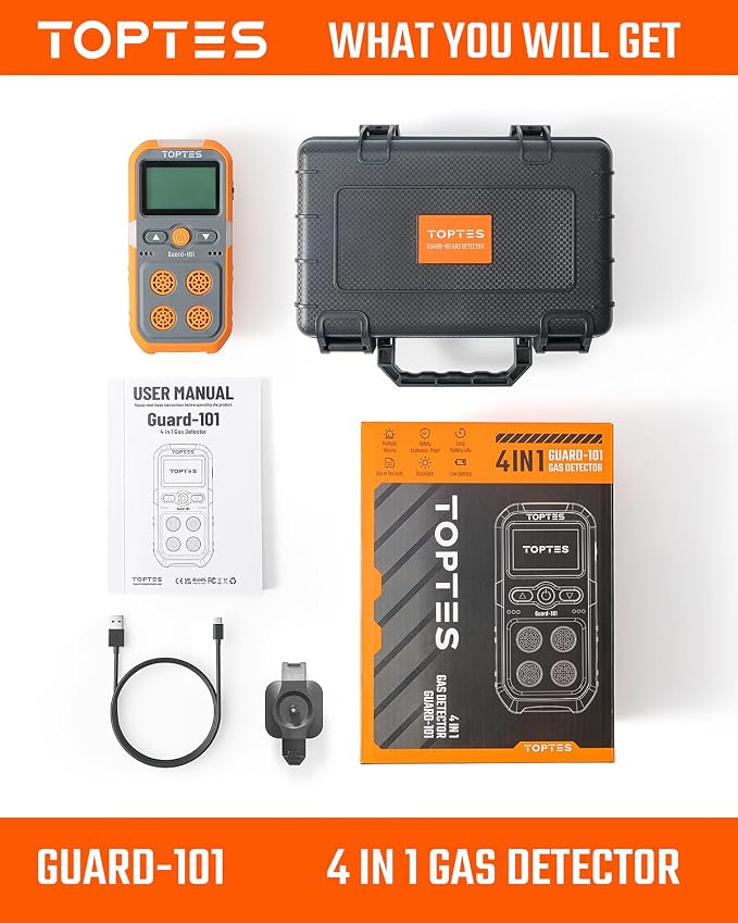 TopTes Guard-101 Gas Detector, 4 Gas Monitor - Image 7