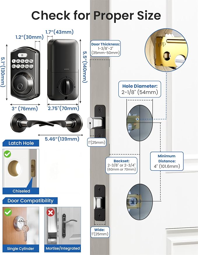 Veise Keyless Entry Door Lock - Image 8