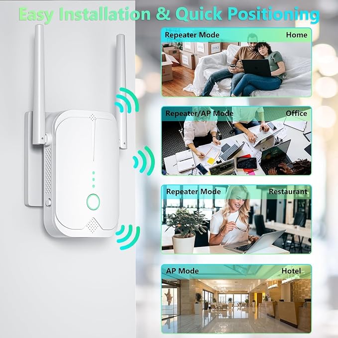 WiFi Extender Signal Booster Up to 9000sq.ft and 55 Devices, WiFi Range Extender - Image 8