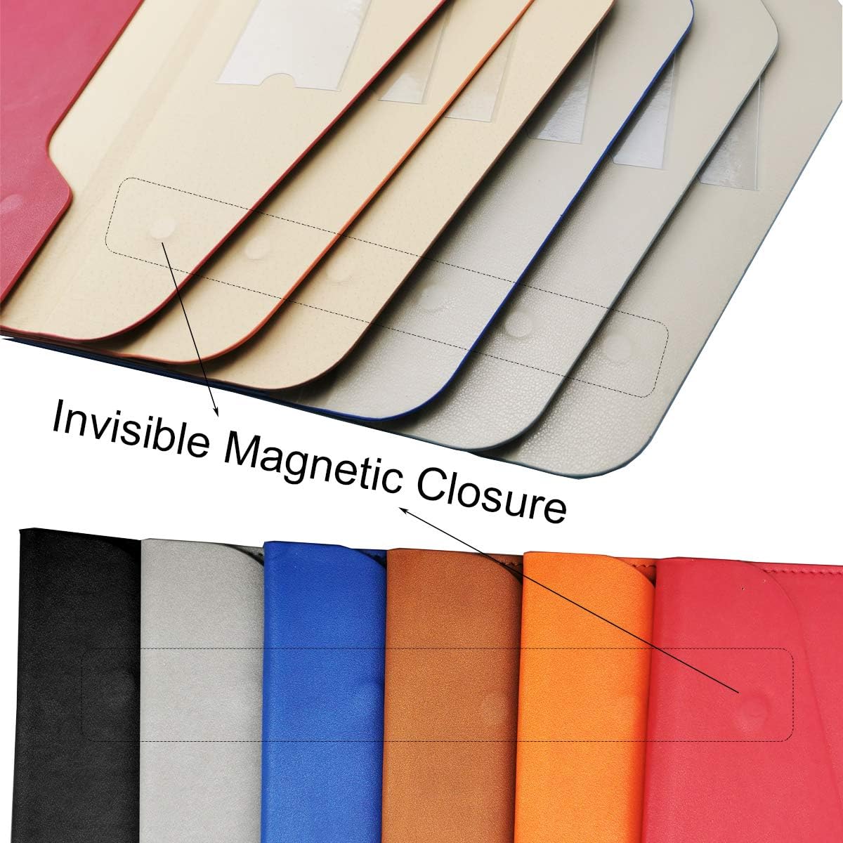 Enyuwlcm PU Leather A4 File Folder Document Holder Waterproof Portfolio Envelope Folder Case with Invisible Magnetic Closure Gray