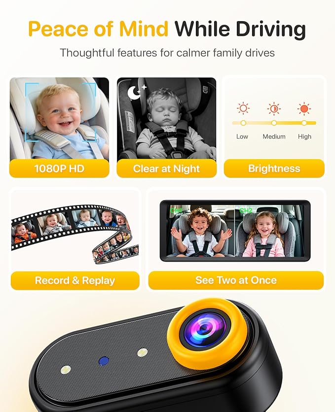 Luckview BM5 MAX Dual Baby Car Camera, 1080P HD - Image 9