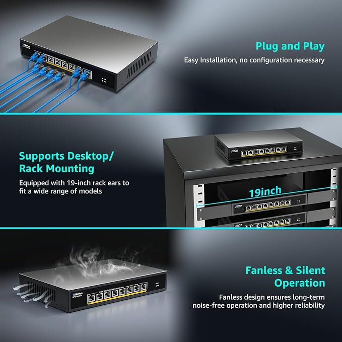 8 Ports 5Gb Unmanaged Ethernet Switch - Image 7