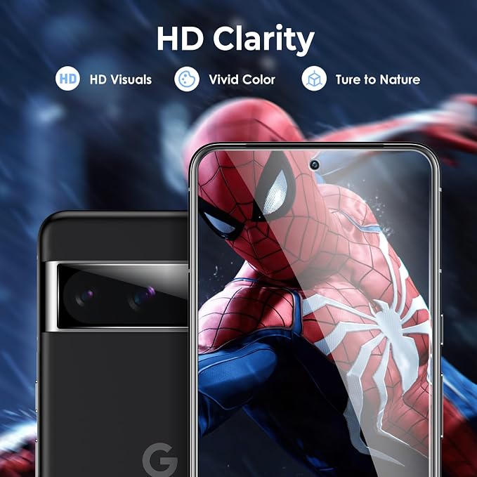 LK 2 Pack for Google Pixel 8 Pro Screen Protector + 2 Pack Camera Lens Protector - Image 7
