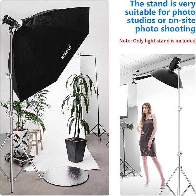 NEEWER 118"/3m Stainless Steel Light Stand, Spring Cushioned Heavy Duty - Image 7