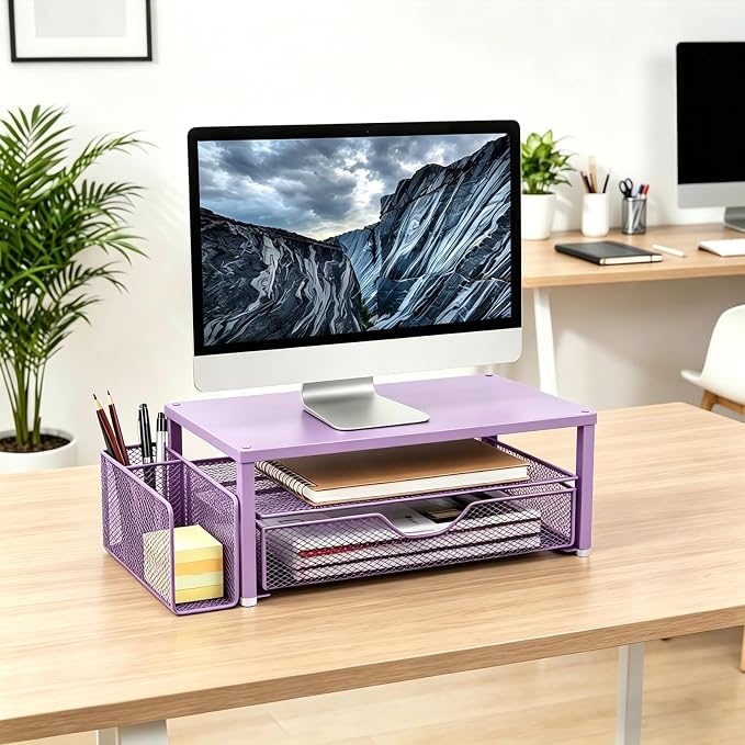 Spacrea Desk Organizer and Accessories, Computer Monitor Stand Riser - Image 7