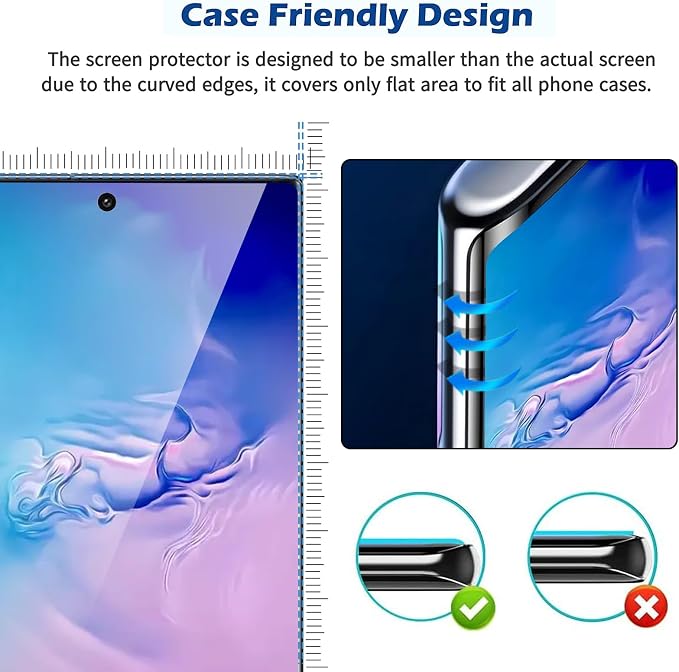 3 Pack Galaxy S10 Plus Screen Protector, HD Clear Tempered Glass, Fingerprint - Image 7