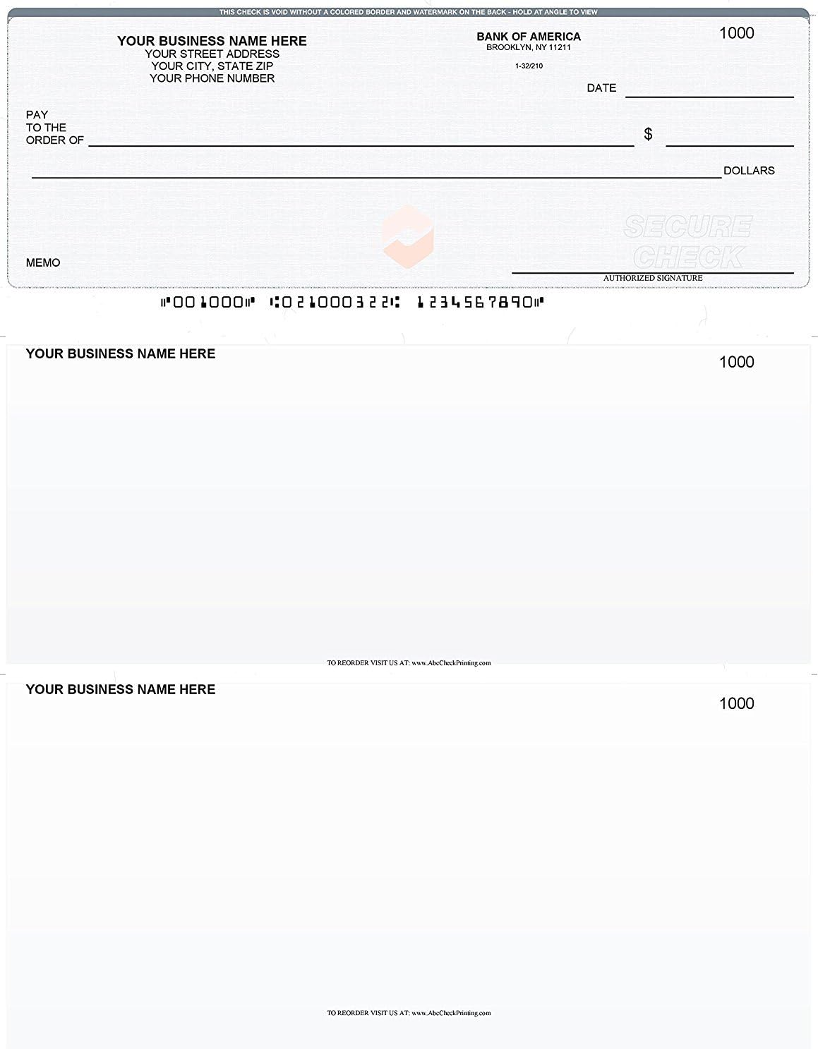 ABC Computer Checks Compatible w/Quick Books, Checks on Top, Gray Linen (250 Sheets)