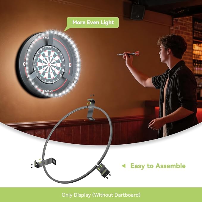 STASUN 360° Dartboard Ring Light, Dimmable Magnetic LED Dart Board Lighting - Image 7