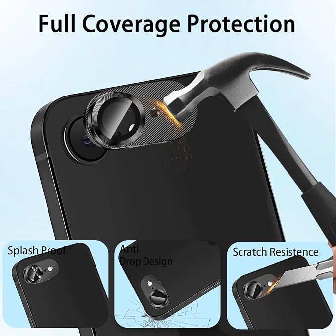 Camera Lens Protector for iPhone 17e / iPhone 16e, Aluminum Alloy Sapphire - Image 7