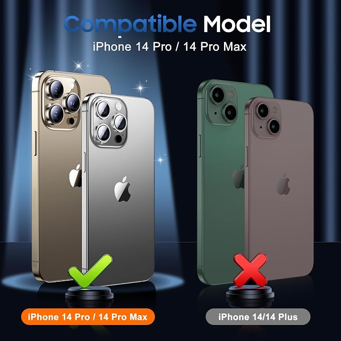 UniqueMe 3 Packs Compatible for iPhone 14 Pro Max/iPhone 14 Pro Camera Lens - Image 7