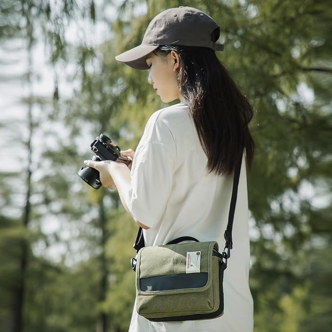 Besnfoto Camera Bag Small Crossbody Camera Shoulder Bag Purse Waterproof Canvas - Image 6