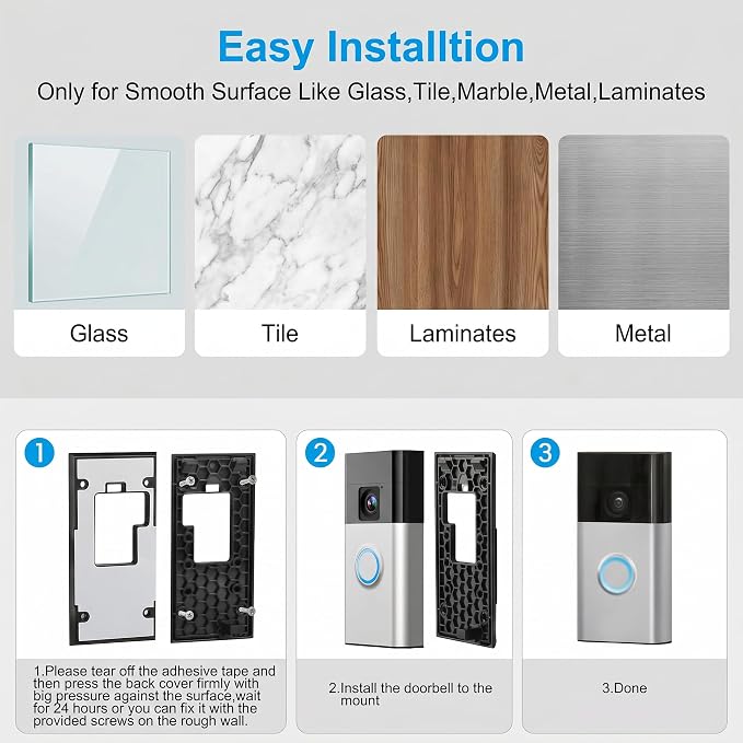 No-Drill Adhesive Doorbell Mount - Image 6