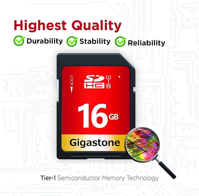 GIGASTONE 16GB SD Card 100-Pack UHS-I U1 Class 10 SDHC Memory Card High Speed - Image 7
