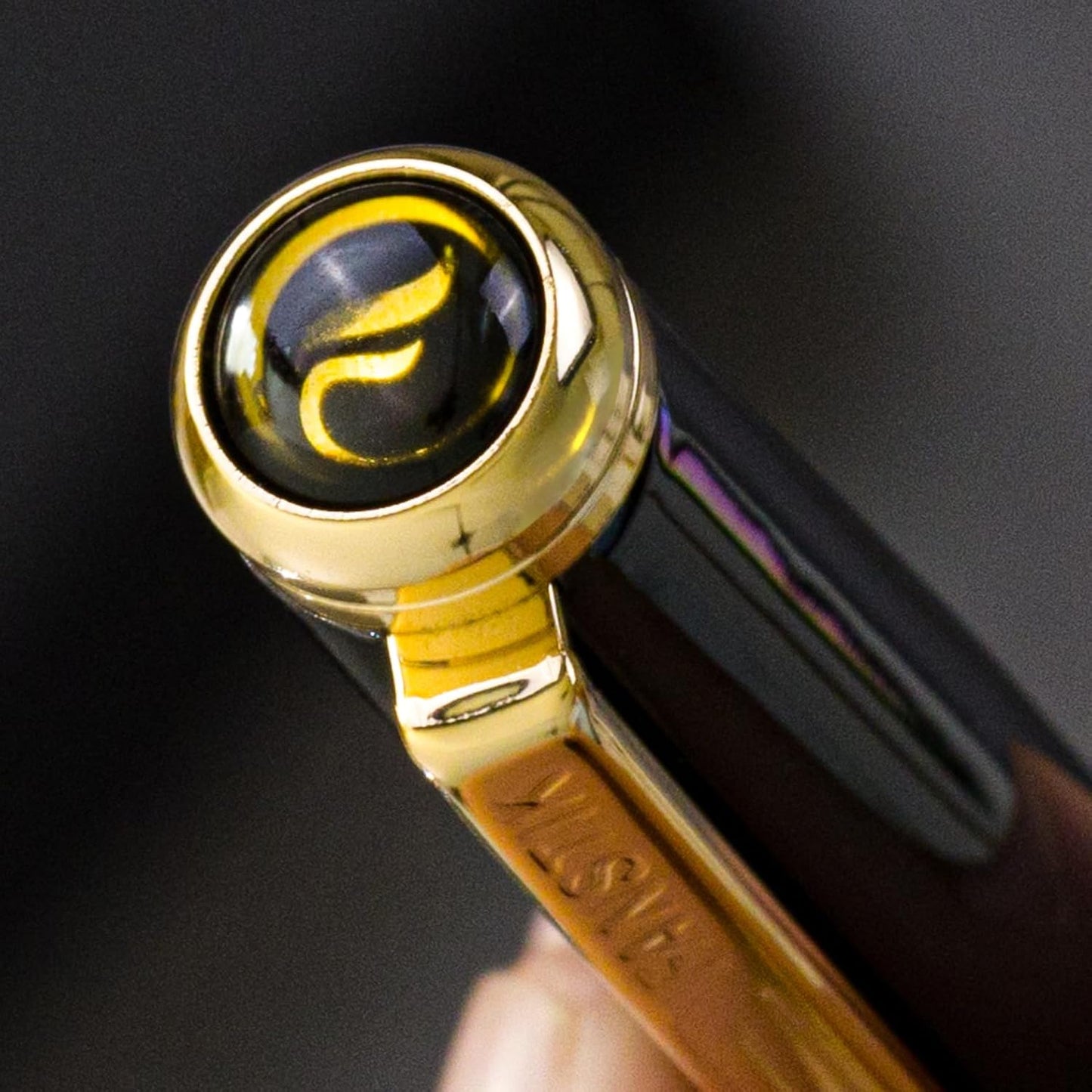 Customized Black & Gold Luxury Rollerball pen (Made In USA) fancy gift set for women, Real 24K Gold Plating, Professional executive pen gift set for men (Lux Custom-Rollerball Black-Gold)
