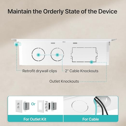 9" in-Wall Media Box, Recessed Outlet Wall Box, Structured Media Enclosure - Image 9
