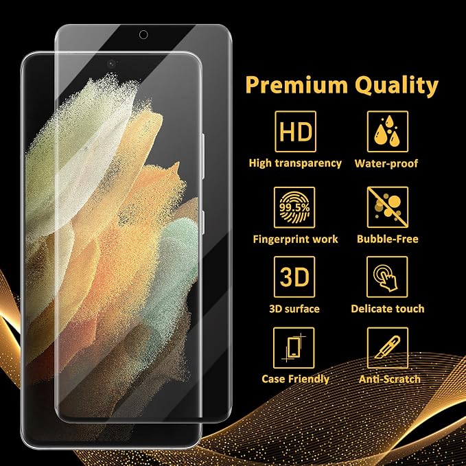 V-PORYADKU 2 Pack for Samsung Galaxy S21 Ultra Screen Protector + 2 Pack Camera - Image 7