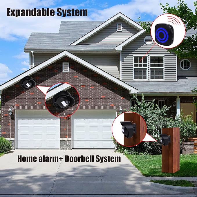 Driveway Alarm-328ft Long Range Wireless Driveway Alarm Weatherproof Outdoor - Image 6