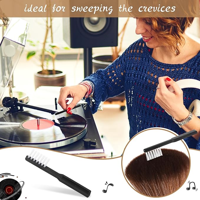 Ziliny 3 Pcs Vinyl Record Cleaning Brush Wooden Anti Static Dust Record Vinyl - Image 7