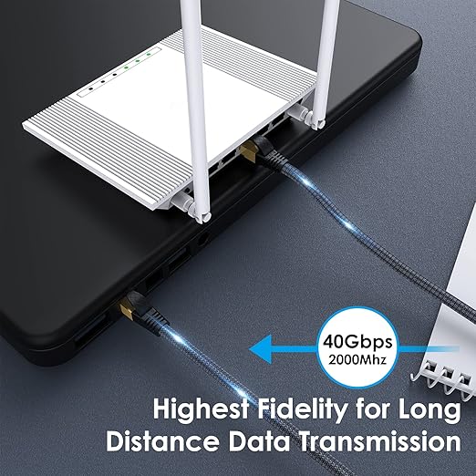 Cat 8 Ethernet Cable 25ft, Indoor Nylon Braided Cat 8 Cable, Heavy Duty 26AWG - Image 7