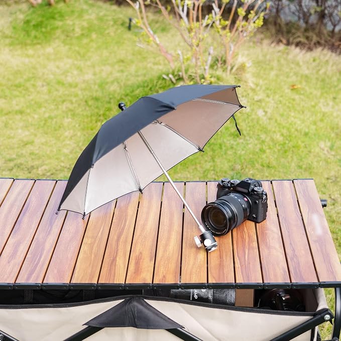 3 Level Height Adjustable Camera Hot Shoe Umbrella, Upgrade Rain Umbrella - Image 9