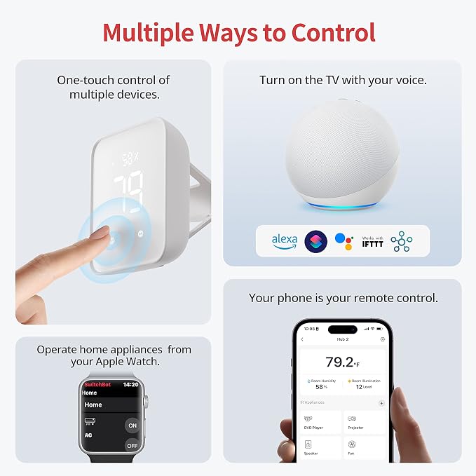 SwitchBot Hub 2, Work as a WiFi Thermometer Hygrometer, IR Remote Control - Image 8