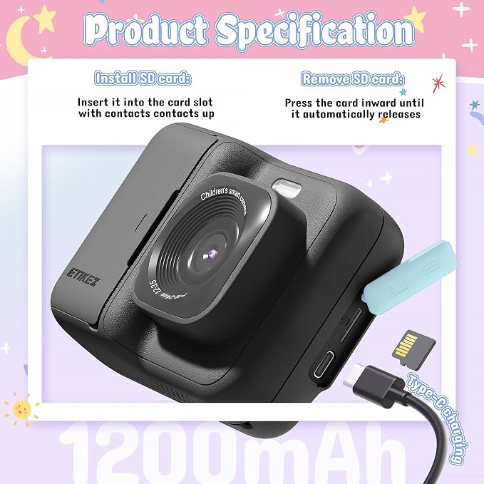Kids Camera, 1080P Instant Digital Print Camera - Image 9