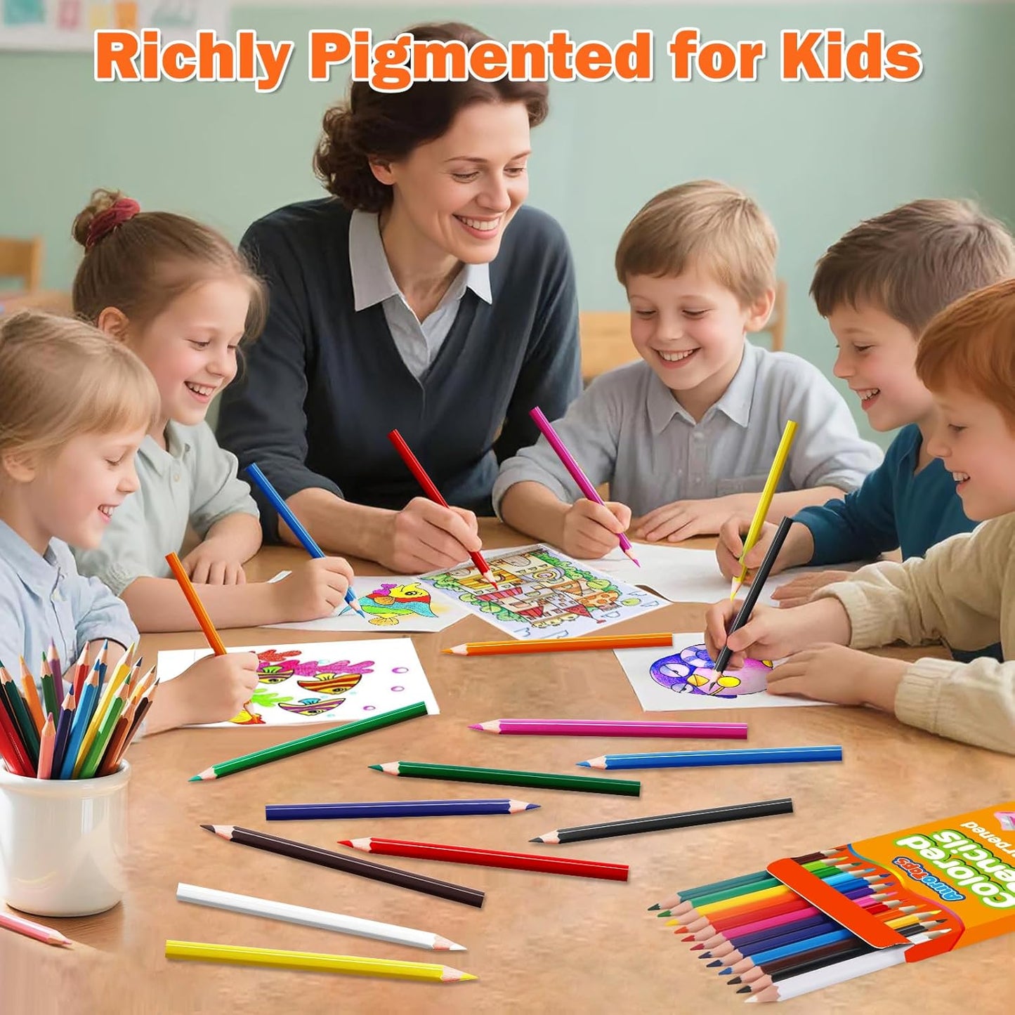 12 Pack Colored Pencils,144 Count Pre-Sharpened Colored Pencils Bulk,12 Color Pencil for Classroom Prizes Gifts,Back to School Supplies,Coloring Pencil Art Supplies for Kids