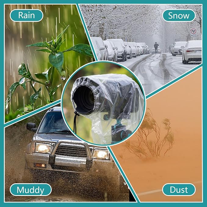 Sabary 10 Pack Clear Camera Rain Covers Waterproof Dustproof PE Lens Sleeves - Image 6