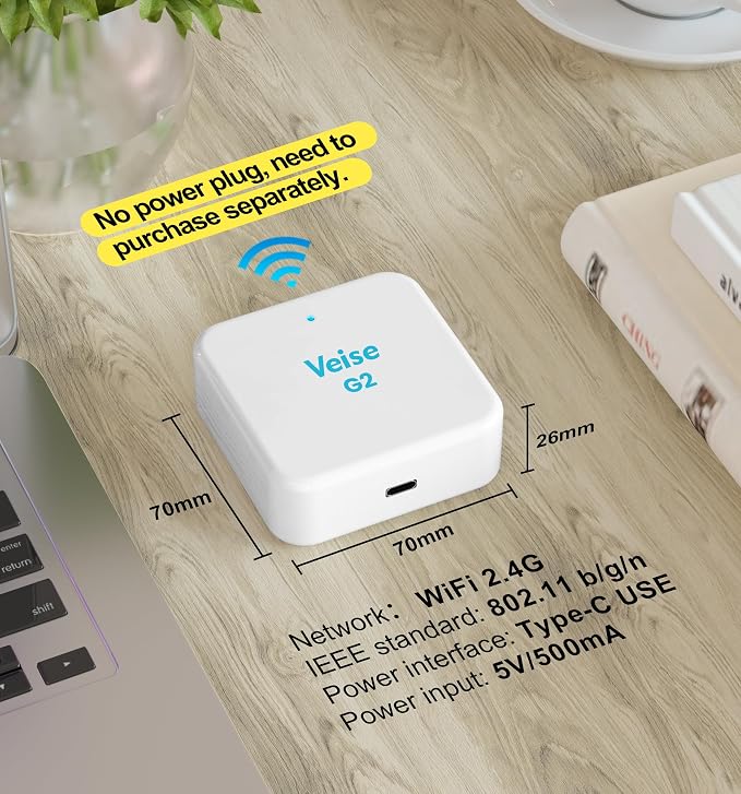 Veise G2 Gateway, Smart Deadbolt Wi-Fi Gateway, Remote Control, Compatible - Image 6