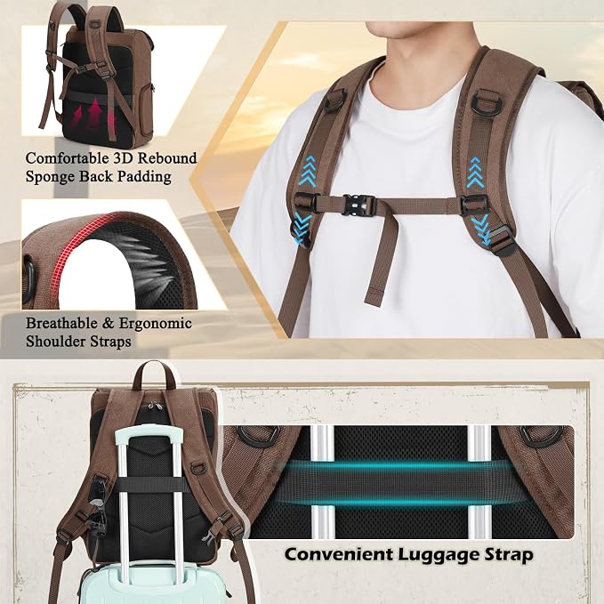 RAINSMORE Camera Bag Backpack for DSLR/SLR Mirrorless 15.6 Inch Laptop Camera - Image 8