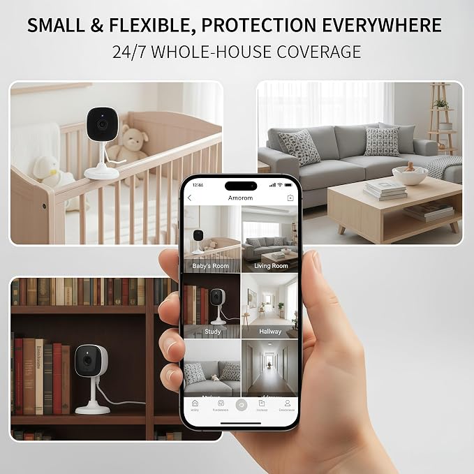 AMOROM 4 Pack Indoor Wired Security Camera, Baby Pet Monitor, Motion Detection - Image 9