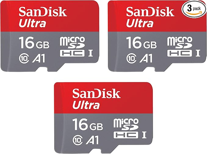 SanDisk 16GB 3-Pack Ultra microSDHC UHS-I Memory Card by Sandisk