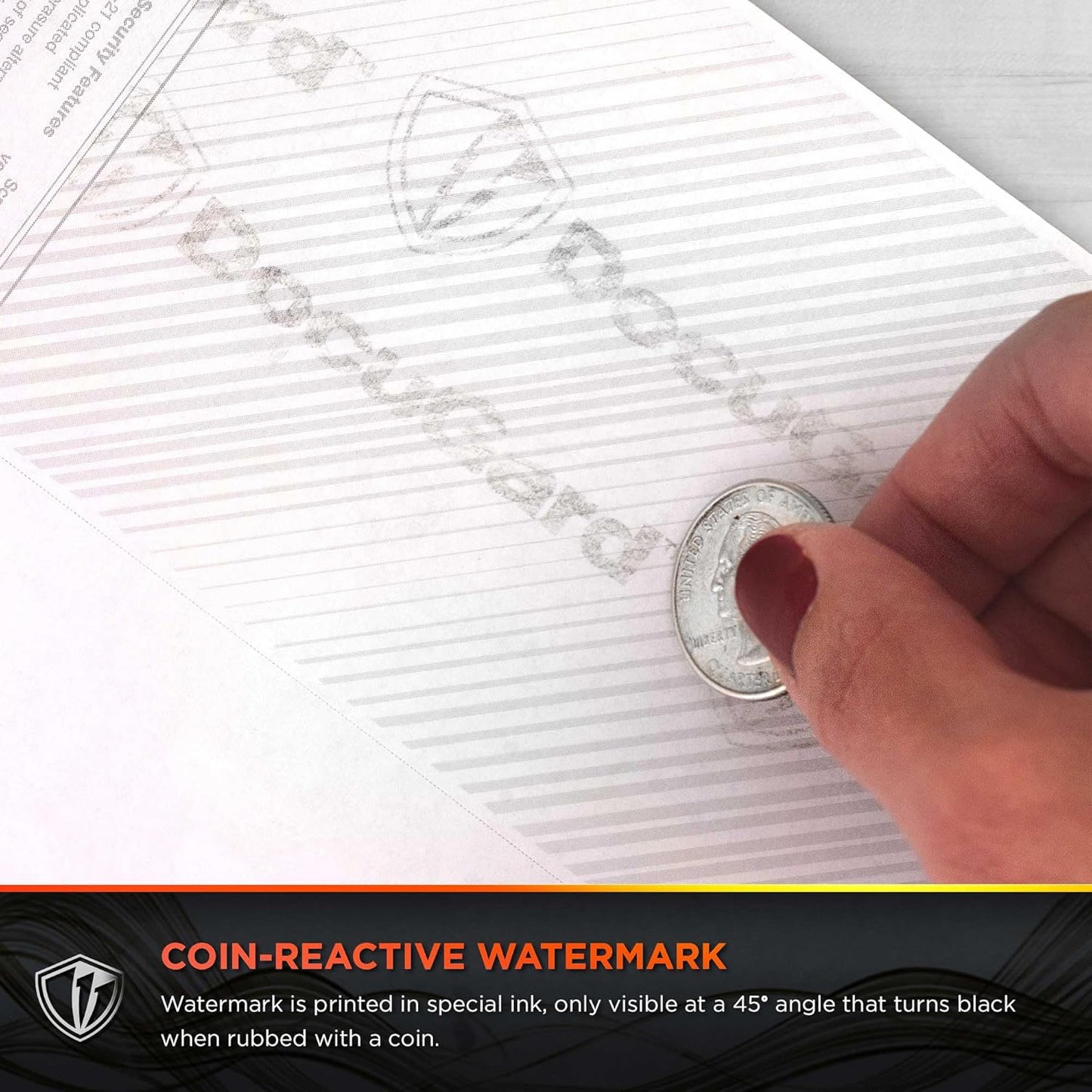DocuGard Standard Green Marble Middle High Security Check Paper - QuickBooks & Laser/Inkjet Printer Compatible - 11 Security Features - 500 Blank Business Checks (04510)