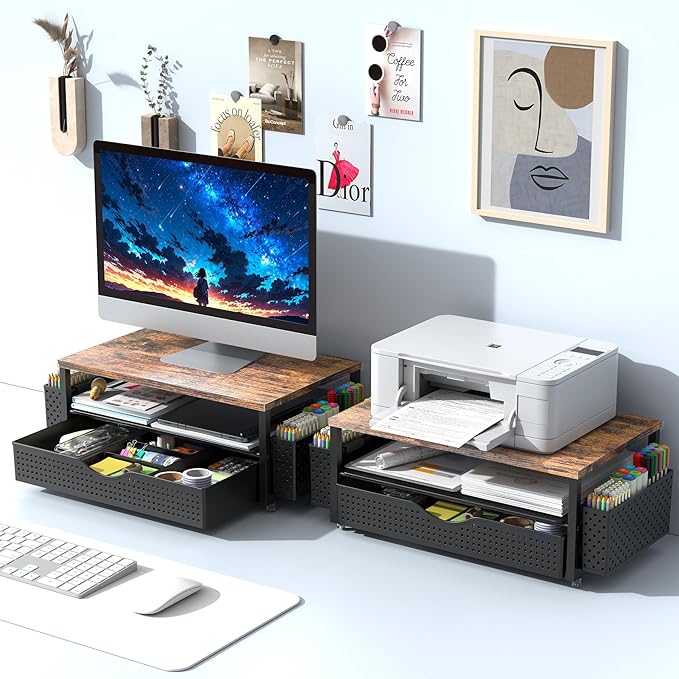 Spacrea Desk Organizer and Accessories, Computer Monitor Stand Riser - Image 7
