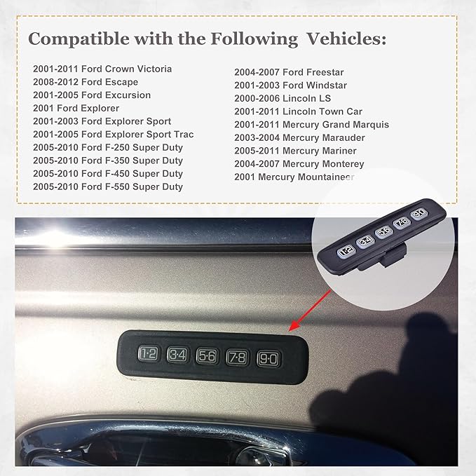 Keyless Entry Keypad Driver Side Keyless Lock Pad Compatible - Image 6
