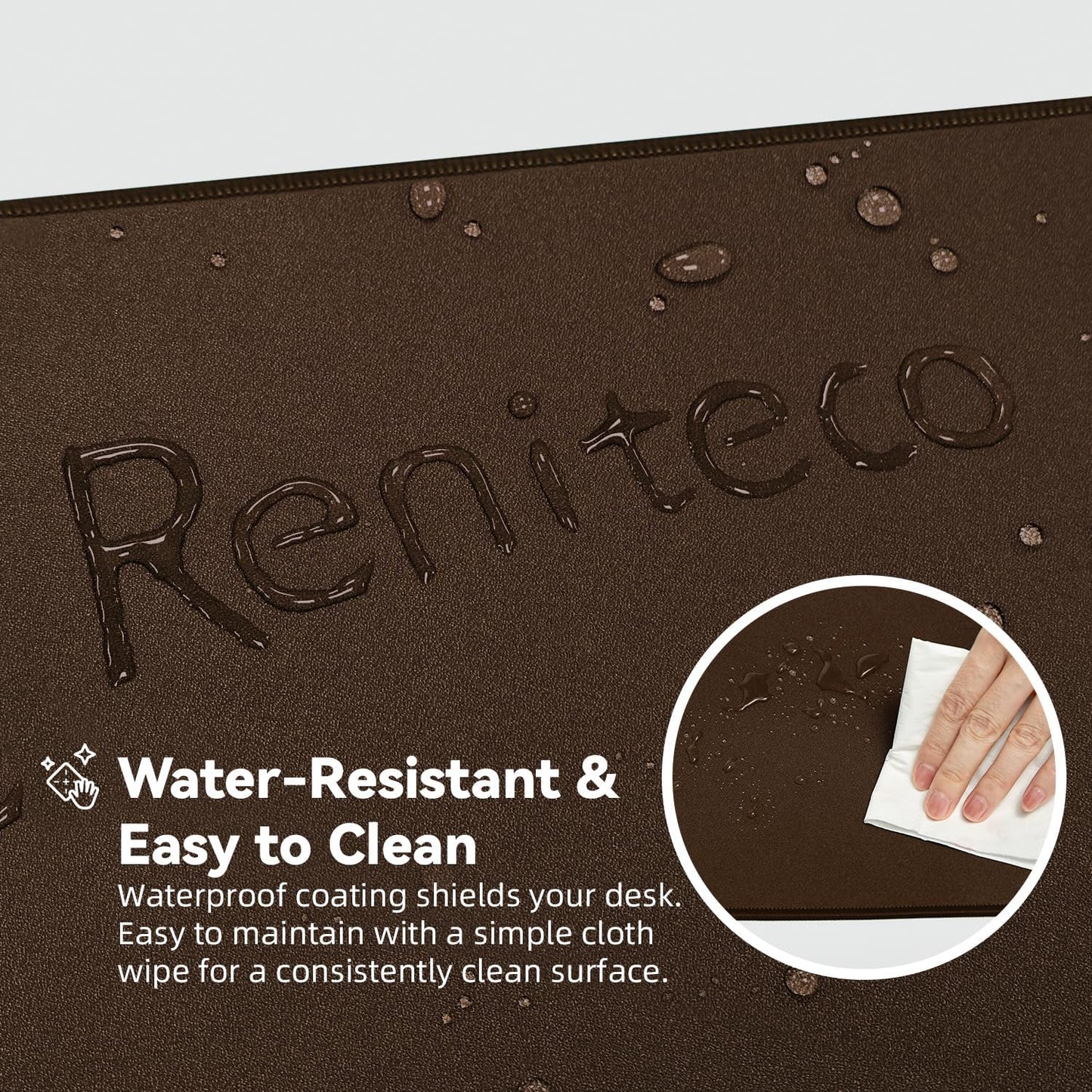 Waterproof Large Gaming Mouse Pad with Durable Stitched Edges, Non-Slip Rubber Base, Grainy Jacquard Mouse Mat Desk Pad for Home Office Gaming, 31.5"x11.8"x0.12", Coffee