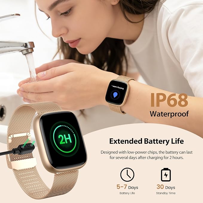 Smart Watch for Women with Alexa Built-in, 1.83" HD Touchscreen Fitness Tracker - Image 8
