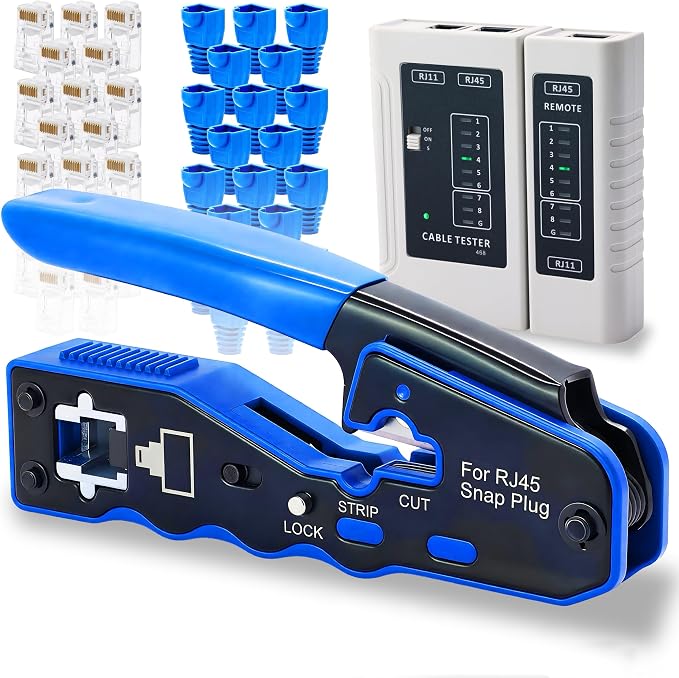 RJ45 Crimp Tool Kit Pass Through Ethernet Crimper - Image 7
